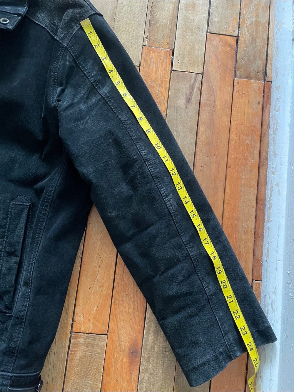 Vintage black leather moto-inspired utility jacket -XL - Picture 9 of 12